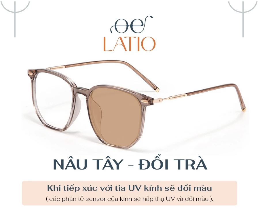 Gọng kính Nữ Đổi màu LATIO cao cấp 2026 Chất liệu TR90 siêu nhẹ Thiết Kế mang phong cách Hàn Quốc - KM64