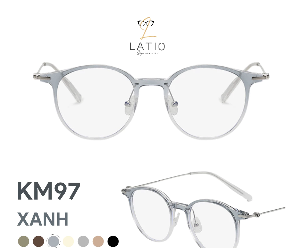 Kính LATIO Kính mắt Nam Nữ thiết kế dáng tròn Điểm nhấn nổi bật cho outfit phù hợp mọi dáng mặt Nhiều màu - KM97