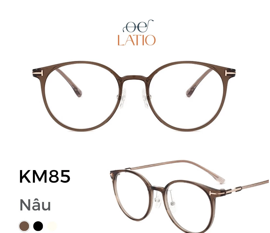 Kính Nữ LATIO, gọng kính tròn cổ điển mang phong cách trẻ trung, năng động, thanh lịch, tinh tế - KM85