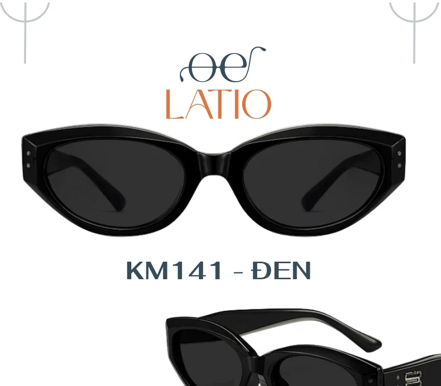 Kính mát Nam Nữ LATIO Hot trend 2026 Dáng mắt mèo Chất liệu TR90 bền bỉ Chống nắng hiệu quả - KM141