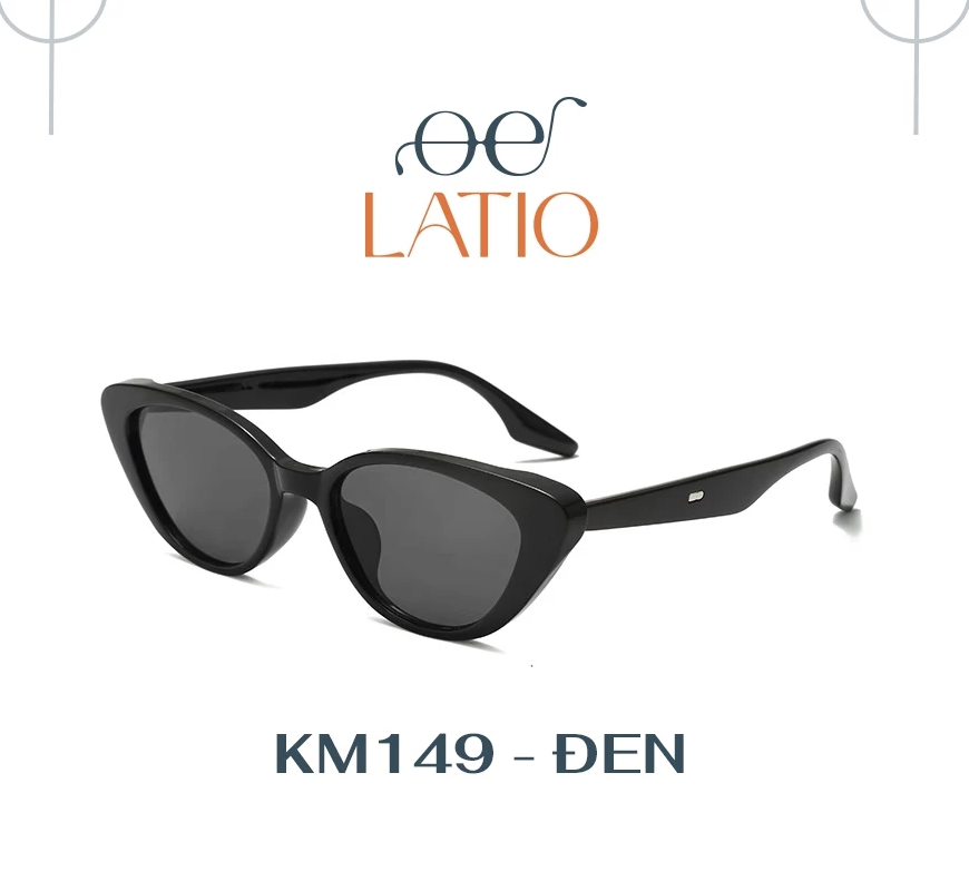Kính râm mắt mèo LATIO, Kính mát thiết kế sang trọng, cuốn hút, bản lề kim loại bền bỉ - KM149