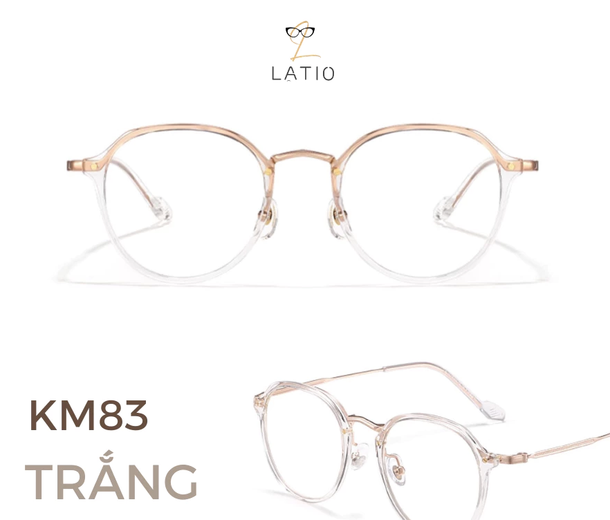 Kính mắt LATIO Gọng kính Nữ Thời trang Nhiều màu tôn da phù hợp nhiều khuôn mặt Tròng kính chống ánh sáng xanh - KM83